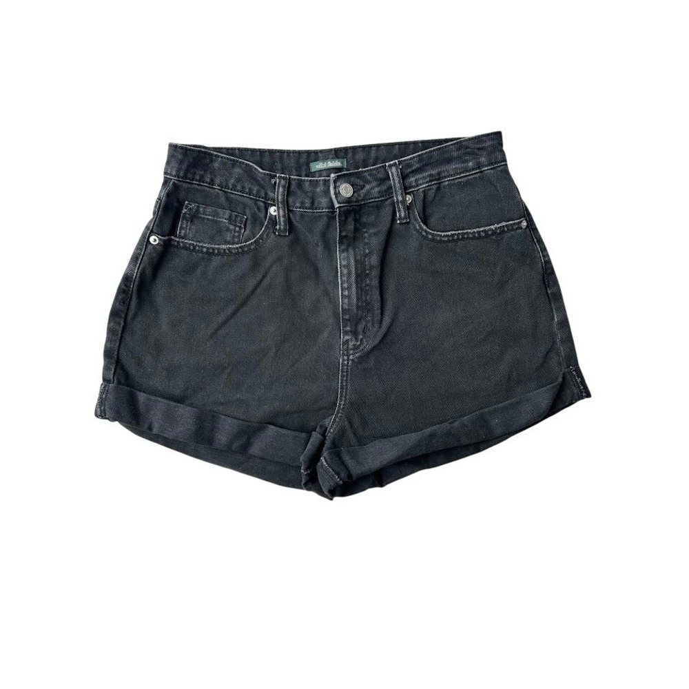 Wild‎ Fable Womens High Rise Denim Shorts Black Cuffed Size 10 30R